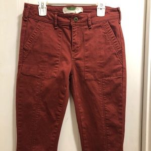 Red Anthropologie khakis size 26
